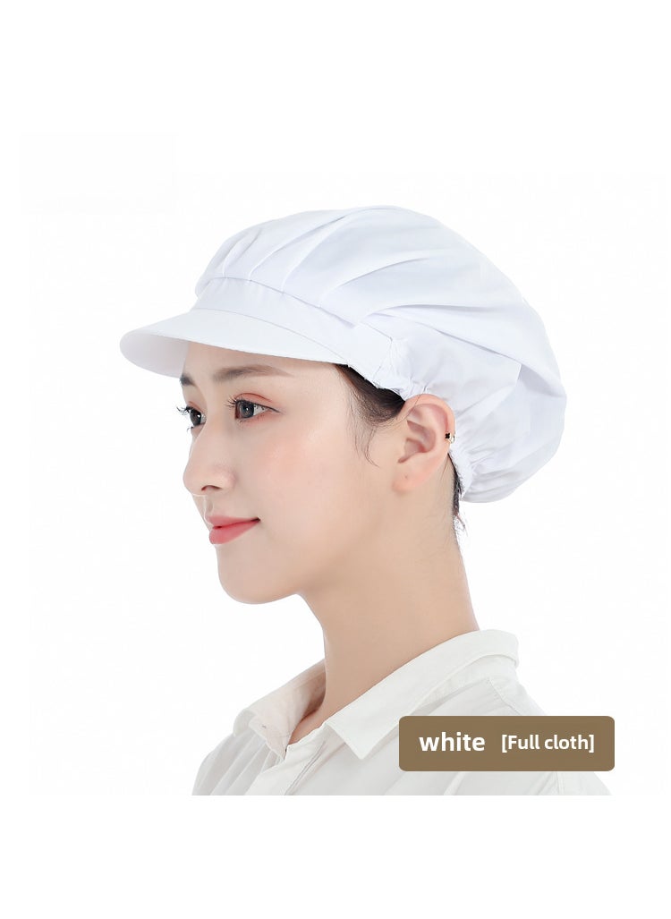 Generic Breathable Chef Cap Dustproof Kitchen Work Hat for WomenWhite full cloth White full cloth 