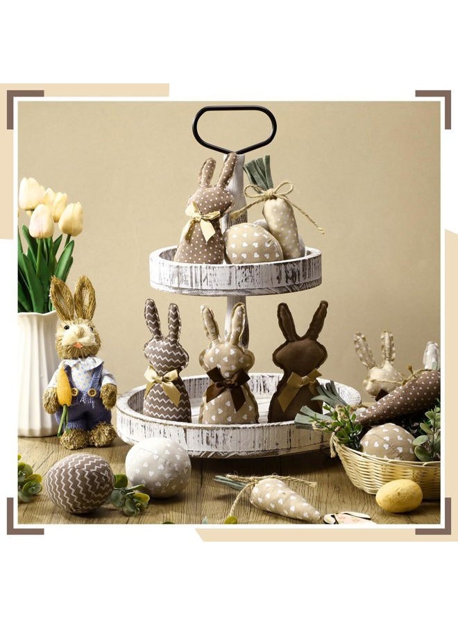 Hahafelt 18 Pcs Easter Stuffed Fabric Bunnies Table Top Rustic Farmhouse Decorations Spring Fabric Carrot Eggs Vase Filler Decor for Desk Counter Tiered Tray Easter Wedding Home Exquisite Soft Craft - Image 5