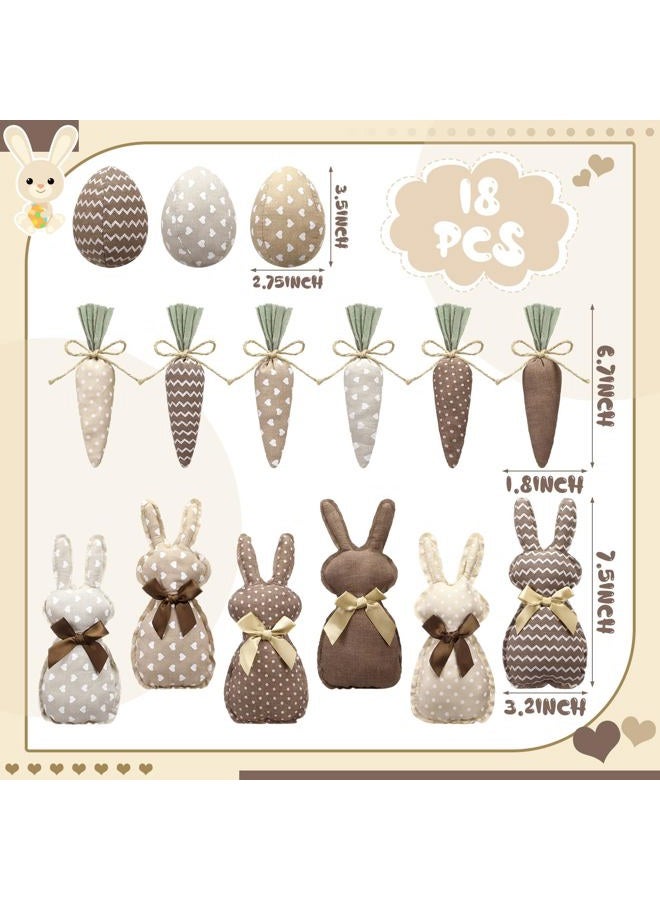 Hahafelt 18 Pcs Easter Stuffed Fabric Bunnies Table Top Rustic Farmhouse Decorations Spring Fabric Carrot Eggs Vase Filler Decor for Desk Counter Tiered Tray Easter Wedding Home Exquisite Soft Craft - Image 2