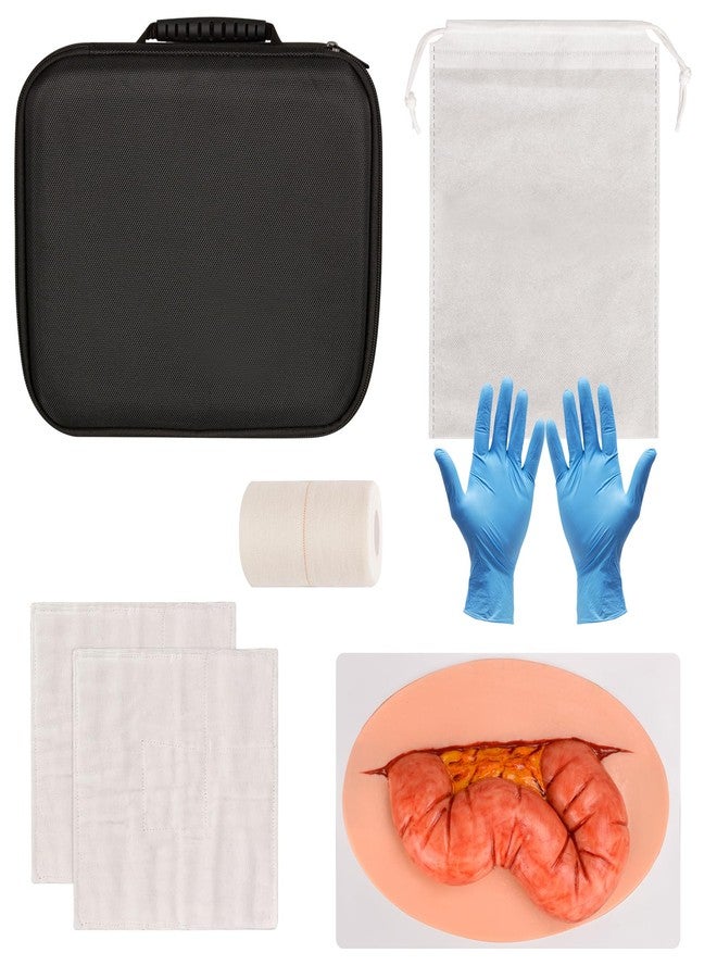 MedEduQuest Adhesive Eviscerated Intestine Simulator, Open Abdominal Wound Packing Trainer, Large Intestine Simulator for Wound Care Practice, Medical Education Tools - Image 1