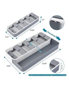 Excefore Kitchen Drawer Organizer, Silverware Organizer Storage Tray, Compact Cutlery Expandable Organizer for Kitchen Drawer Holding Flatware Spoons Forks  - Image 5
