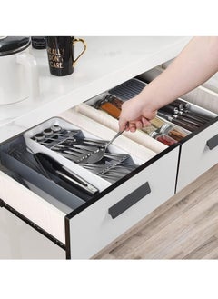 Excefore Kitchen Drawer Organizer, Silverware Organizer Storage Tray, Compact Cutlery Expandable Organizer for Kitchen Drawer Holding Flatware Spoons Forks  - Image 3