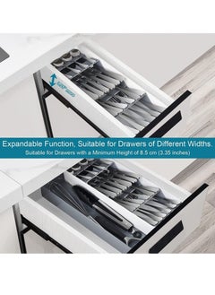 Excefore Kitchen Drawer Organizer, Silverware Organizer Storage Tray, Compact Cutlery Expandable Organizer for Kitchen Drawer Holding Flatware Spoons Forks  - Image 4