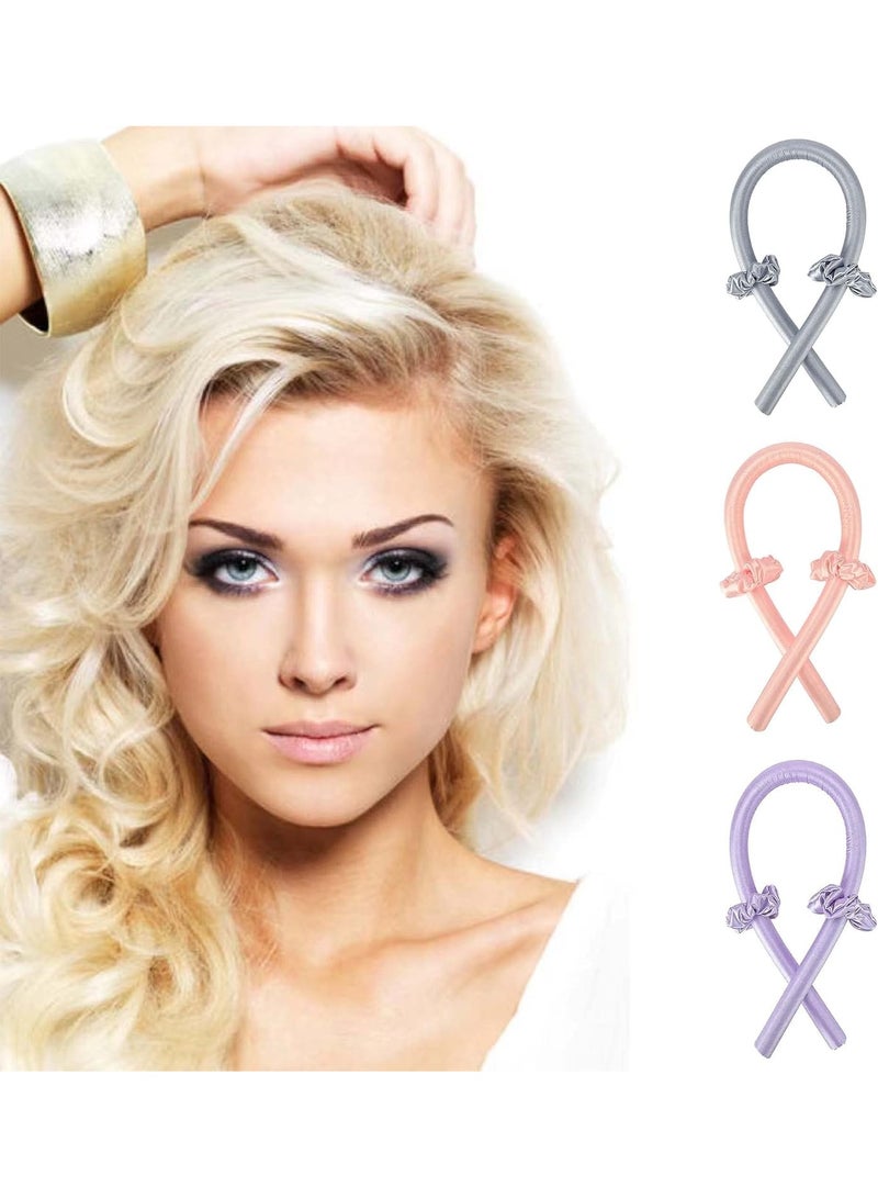 Kimaya Heatless Curling Rod Headband,Lazy Hair Curler,No Heat Silk Curlers,Soft Rubber Hair Rollers,Curling Ribbon and Rods for Natural Hair,Hair Waver Hair Curling Kit for Natural Waves (Purple)  - Image 2