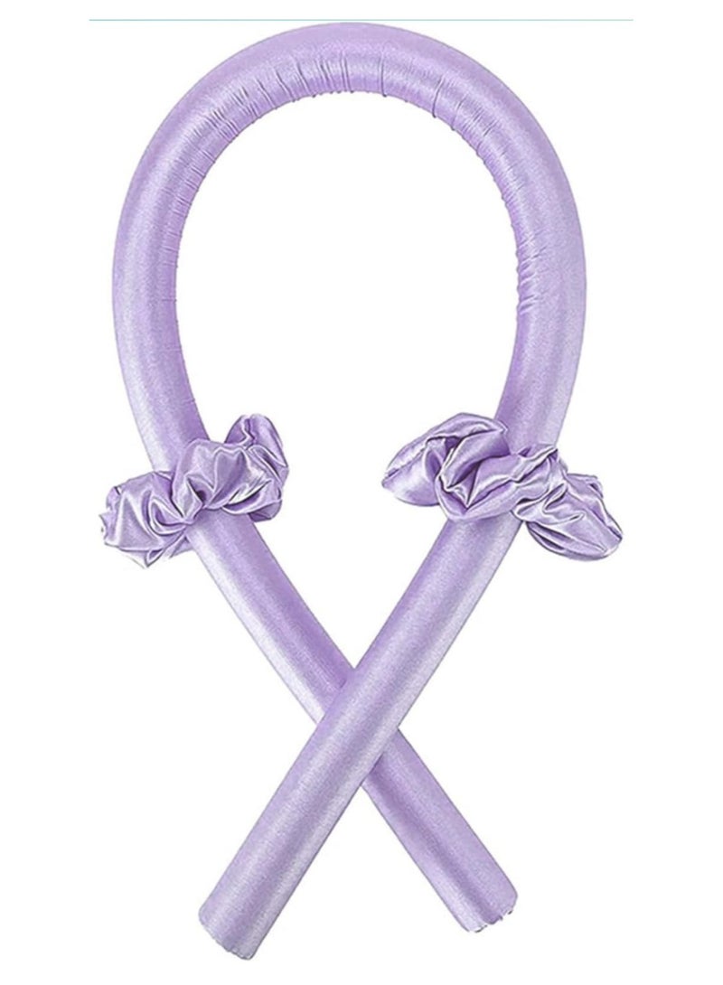 Kimaya Heatless Curling Rod Headband,Lazy Hair Curler,No Heat Silk Curlers,Soft Rubber Hair Rollers,Curling Ribbon and Rods for Natural Hair,Hair Waver Hair Curling Kit for Natural Waves (Purple)  - Image 1