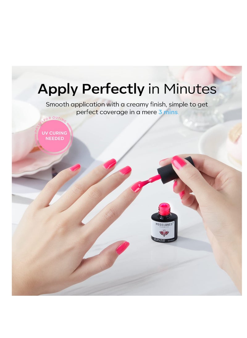 modelones - modelones Pink Gel Nail Polish Set 6 Colors, Hot Pink Tones Neon Pink Shades Magenta Light Soft to Dark Nail Art Design for Women Girl Nail Lovers Gift Salon DIY Summer Gel Manicure - Image 1