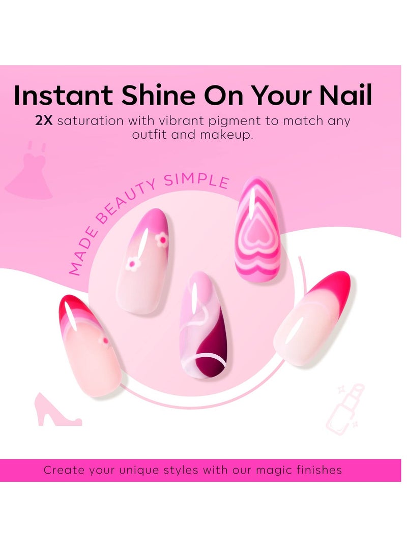 modelones - modelones Pink Gel Nail Polish Set 6 Colors, Hot Pink Tones Neon Pink Shades Magenta Light Soft to Dark Nail Art Design for Women Girl Nail Lovers Gift Salon DIY Summer Gel Manicure - Image 1