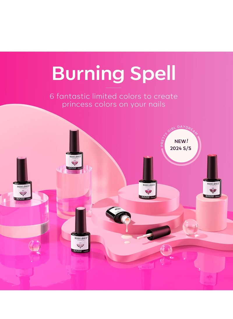 modelones - modelones Pink Gel Nail Polish Set 6 Colors, Hot Pink Tones Neon Pink Shades Magenta Light Soft to Dark Nail Art Design for Women Girl Nail Lovers Gift Salon DIY Summer Gel Manicure - Image 1
