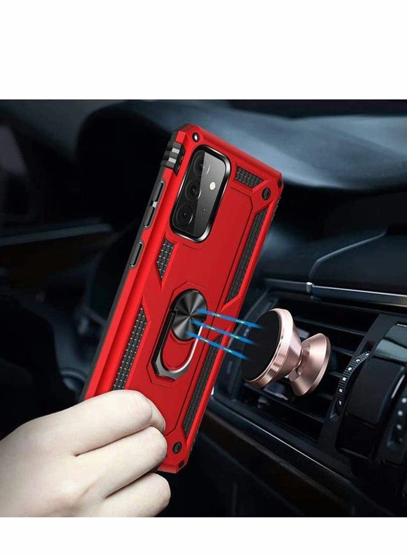 SYOSI Case for Samsung Galaxy A72 Case Galaxy A72 4G 5G Case cover Drop Tested Cover with Magnetic Kickstand Car Mount Protective Case for Samsung A72 4G 5G Red  - Image 2