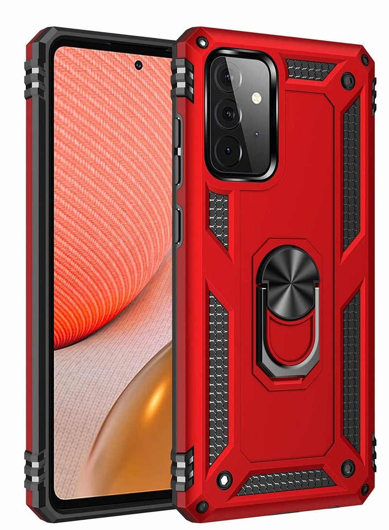 SYOSI Case for Samsung Galaxy A72 Case Galaxy A72 4G 5G Case cover Drop Tested Cover with Magnetic Kickstand Car Mount Protective Case for Samsung A72 4G 5G Red  - Image 1