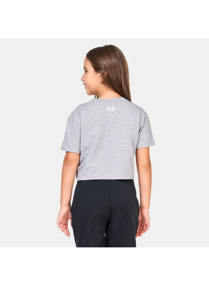 اندر ارمور Kids' Sportstyle Logo Training Crop Top (Older Kids)