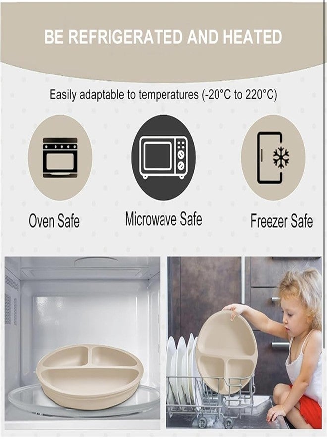 Richtots Premium Silicone Baby Feeding Set, Complete 8-Piece Baby Led Weaning Set | Baby Feeding Product,Suction Plate, Bowl,Cup, 2 Spoon, 2 Fork and Bib for Baby Sky Blue (Cream) - Image 3