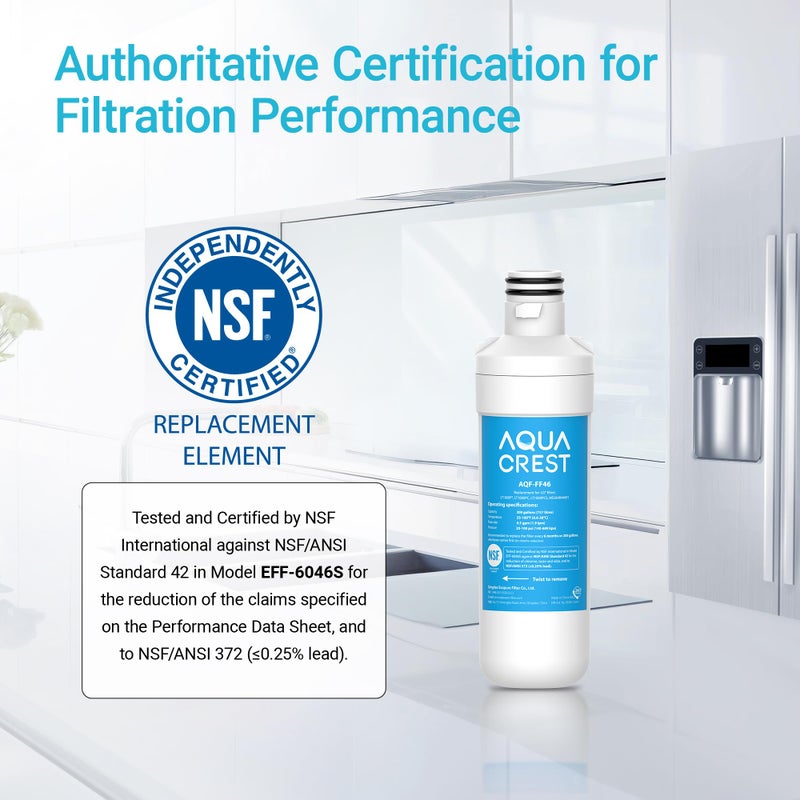 AquaCrest AQUA CREST LT1000PC ADQ747935 Refrigerator Water Filter and Air Filter, Replacement for LGÂ® LT1000PÂ®/PC/PCS, LMXS28626S, LFXS26973S, MDJ64844601, ADQ74793501, ADQ74793502 and LT120FÂ®, 4 Combo - Image 4