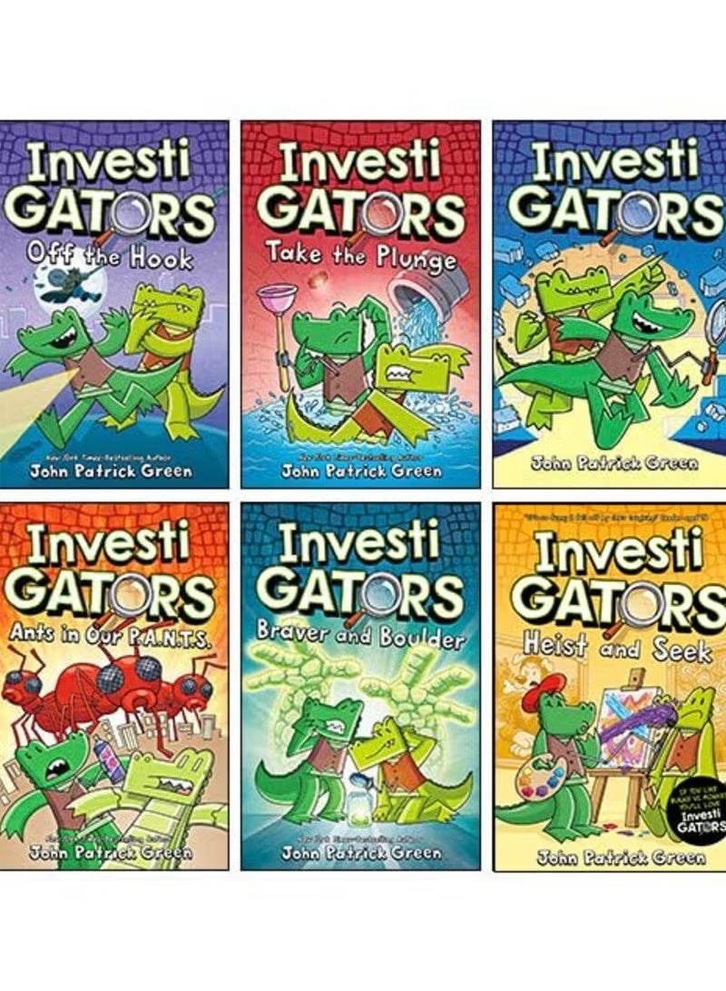 مجموعة كتب سلسلة InvestiGators 6 كتب من تأليف جون باتريك جرين (خارج الخطاف، أشجع وبولدر، سرقة والبحث - Image 1