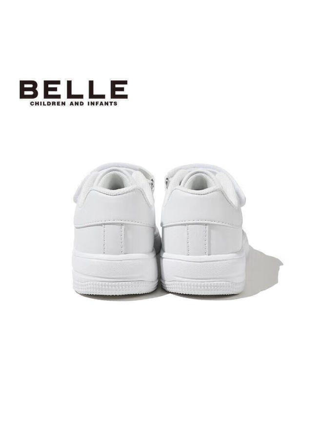 بيلي Belle أحذية الأطفال، سنيكرز للأطفال، أحذية بيضاء للأولاد والبنات، أحذية رياضية تسمح بالتهوية، أحذية مدرسية عادية للربيع والخريف، أبيض، المقاس 33 - Image 3