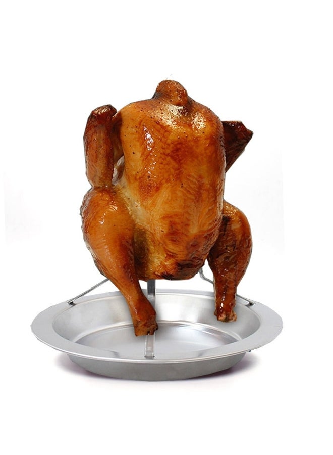 إسكدنيا حامل دجاج مشوي مع وعاء من الصلب الكربوني لحامل دجاج بيرة للشواء