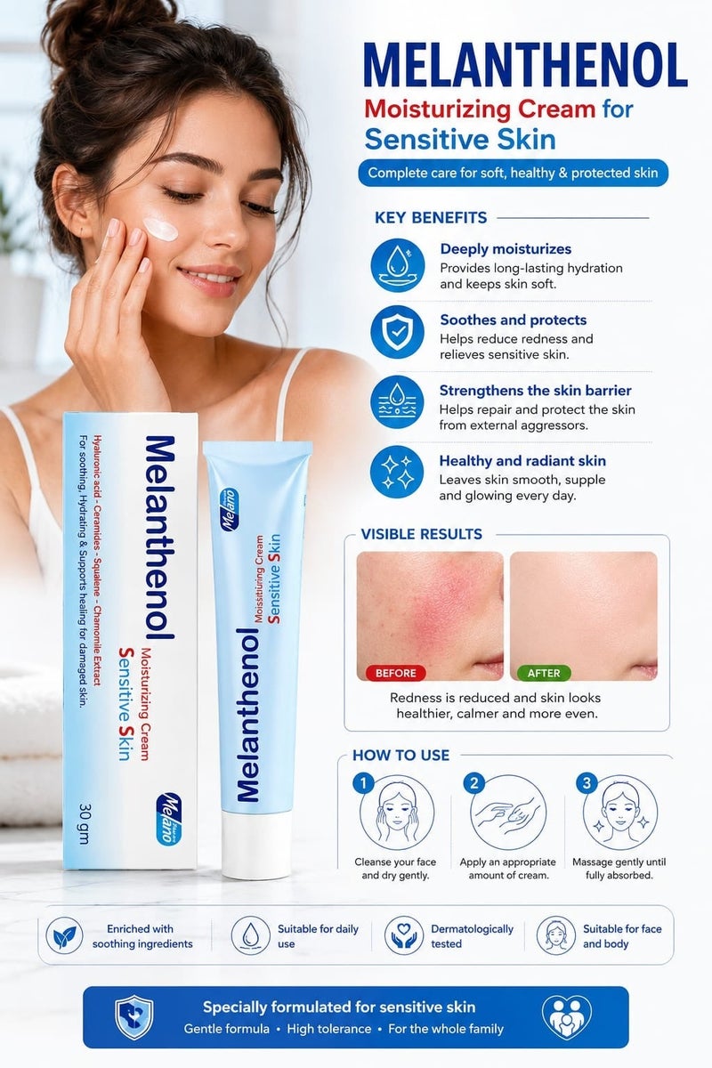 Melano Pharma Melanthenol Moisturising Cream Sensitive Skin 30 g - Image 2