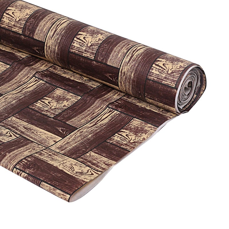 Kuber Industries Kuber Industries PVC WardrobeKitchenDrawer Shelf Mat 10 Meter Roll Brown CTKTC8488 Polyvinyl Chloride - Image 4