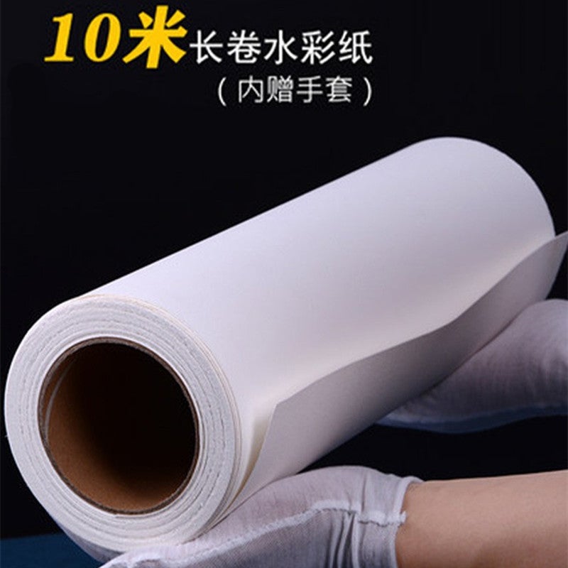 College-Grade Roll Watercolor Paper 300G Cotton 10 M Can Be Cut 8K4K Large Roll Thickened Long Roll Painting Fine Lines In Coarse Lines - Image 2