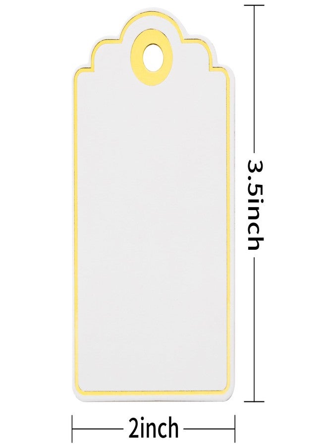 SUNCOLOR ١٠٠ قطعة من بطاقات هدايا ورقية بيضاء مقاس ٣٫٥ × ٢ بوصة مع خيط لعيد الميلاد من صن كولور - Image 2