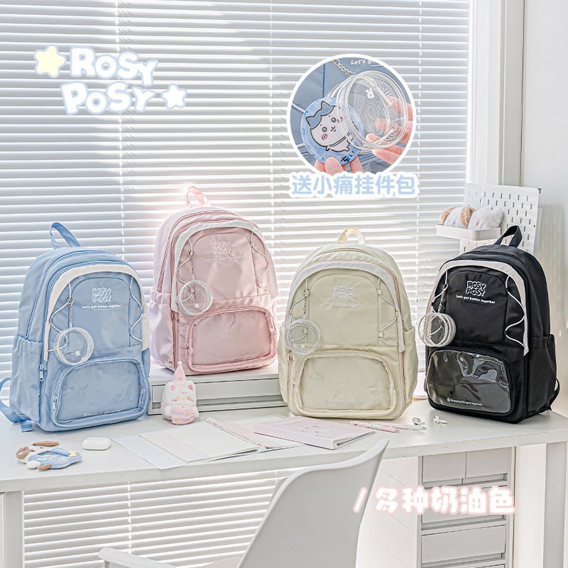 RosyPosy Unisex Canvas Backpack with Display Window, Large Capacity Casual Student Travel Bag with 11-Inch Laptop Compartment - Image 4