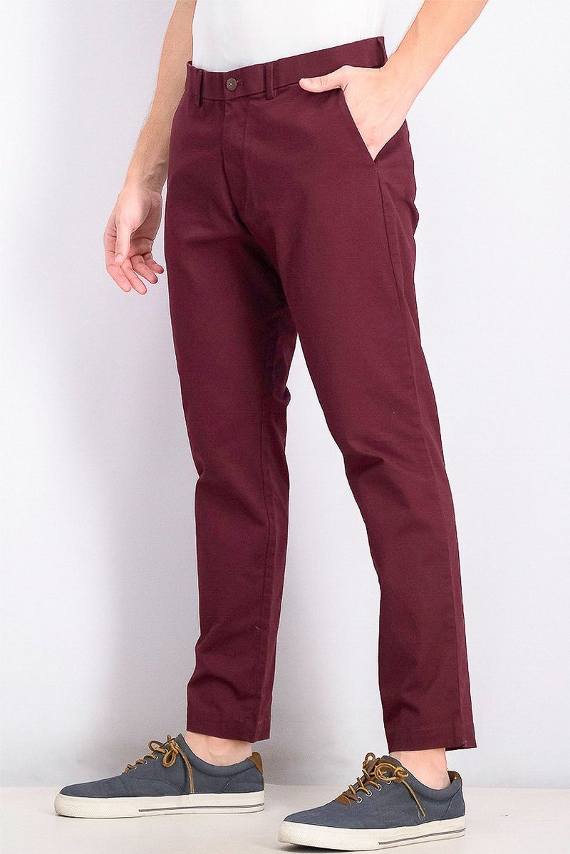 GAP Men Slim Stretch Waistband Pants, Maroon - Image 4