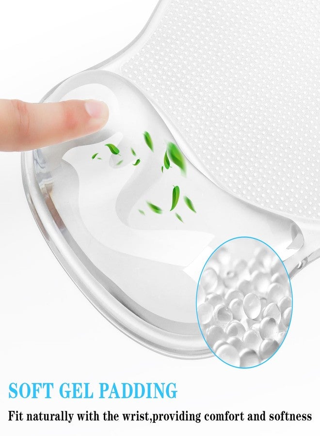 KEPUTAIER Mouse Pad with Wrist Rest,Ergonomic Mouse Pad with Comfortable Gel Wrist Rest Support and Non-Slip PU Base for Easy Typing Pain Relief, Durable and Washable (Transparent White) - Image 3
