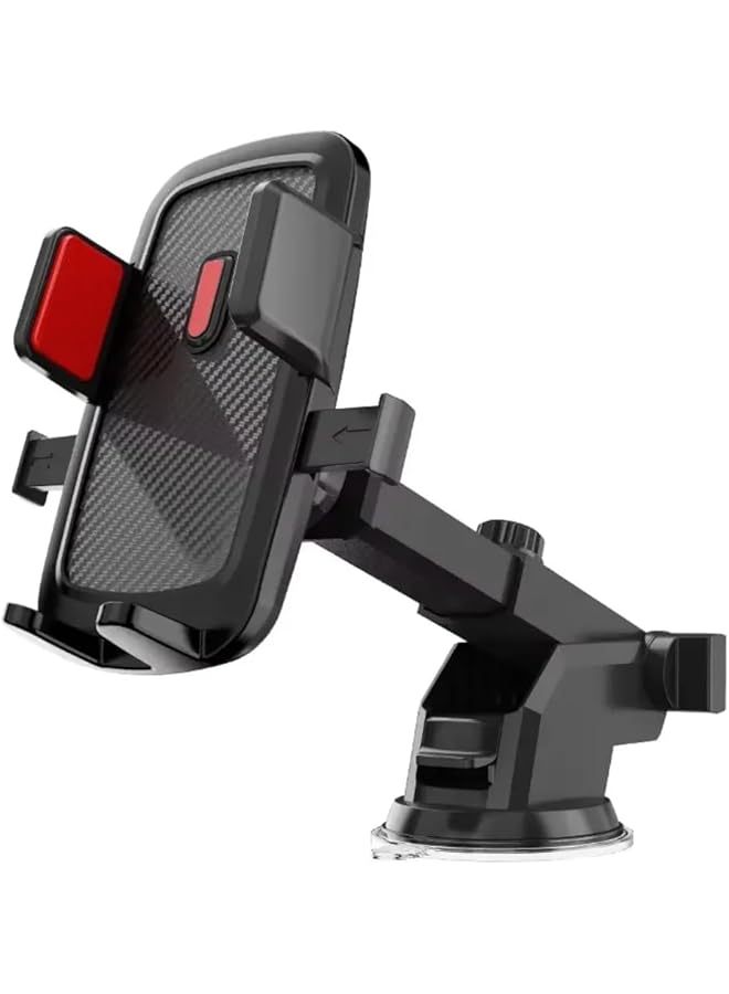 حامل هاتف عالمي للسيارة - حامل هاتف محمول قابل للتعديل مع دوران 360 درجة، وكأس شفط قوي ومشبك فتحة تهوية - حامل لوحة القيادة/الزجاج الأمامي بدون استخدام اليدين لأجهزة Iphone وSamsung وAndroid. - Image 4