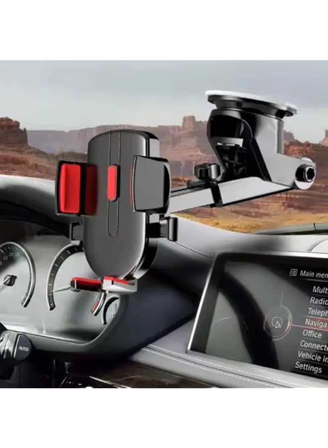 حامل هاتف عالمي للسيارة - حامل هاتف محمول قابل للتعديل مع دوران 360 درجة، وكأس شفط قوي ومشبك فتحة تهوية - حامل لوحة القيادة/الزجاج الأمامي بدون استخدام اليدين لأجهزة Iphone وSamsung وAndroid. - Image 2