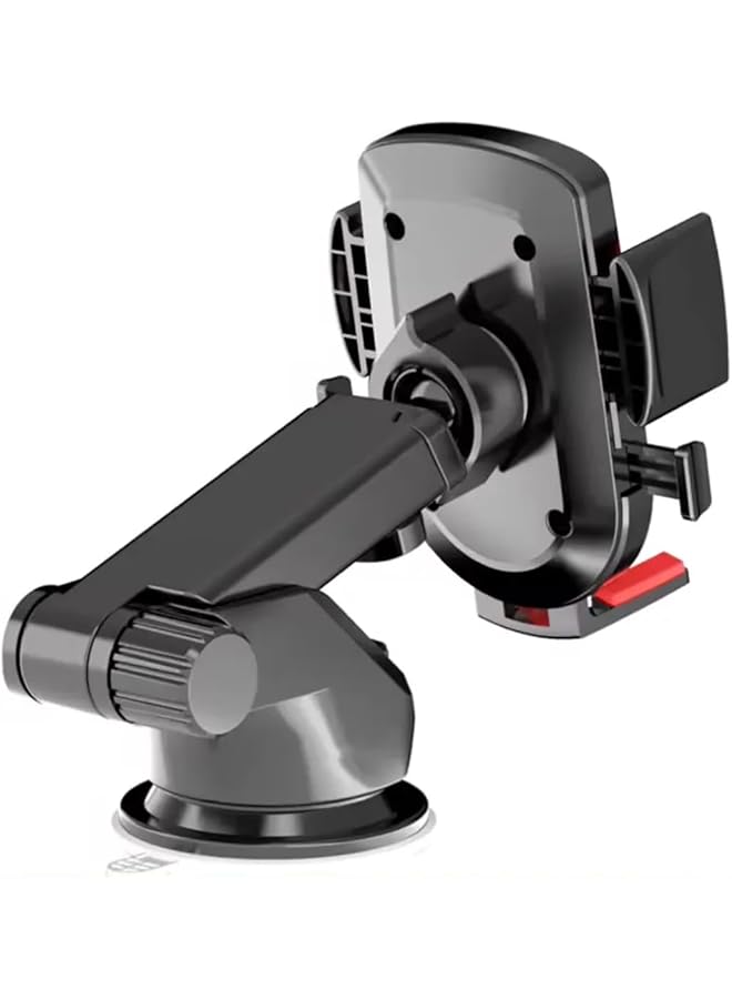 حامل هاتف عالمي للسيارة - حامل هاتف محمول قابل للتعديل مع دوران 360 درجة، وكأس شفط قوي ومشبك فتحة تهوية - حامل لوحة القيادة/الزجاج الأمامي بدون استخدام اليدين لأجهزة Iphone وSamsung وAndroid. - Image 3