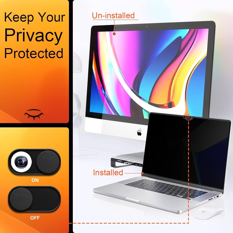 Mamol Privacy Screen for MacBook Air 15 Inch 2023-2025 (M2 M3 M4 Chip), Magnetic Removable Anti Glare Blue Light Filter Protector - Image 5
