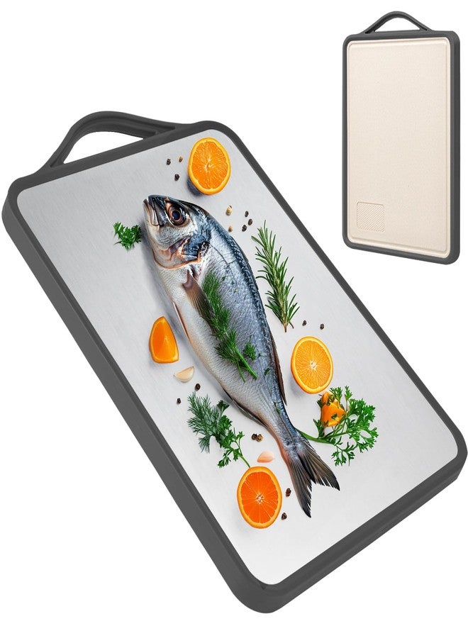 VEMJO Large-Sized Stainless Steel Cutting Board For Kitchen,Stainless Steel Chopping Board & Large Chopping Board For Meat, Fruit, Vegetables, Bread And Bakery (L17.7*W13 inches) - Image 1