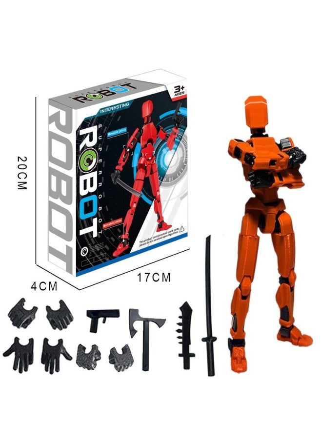 null - Multi-joint Movable Figure Hand Board Lucky 13 Doll Full Body Activity Robot Decompression To Play Artifact-Color:With Bracket-green 75g  Bag - Image 1