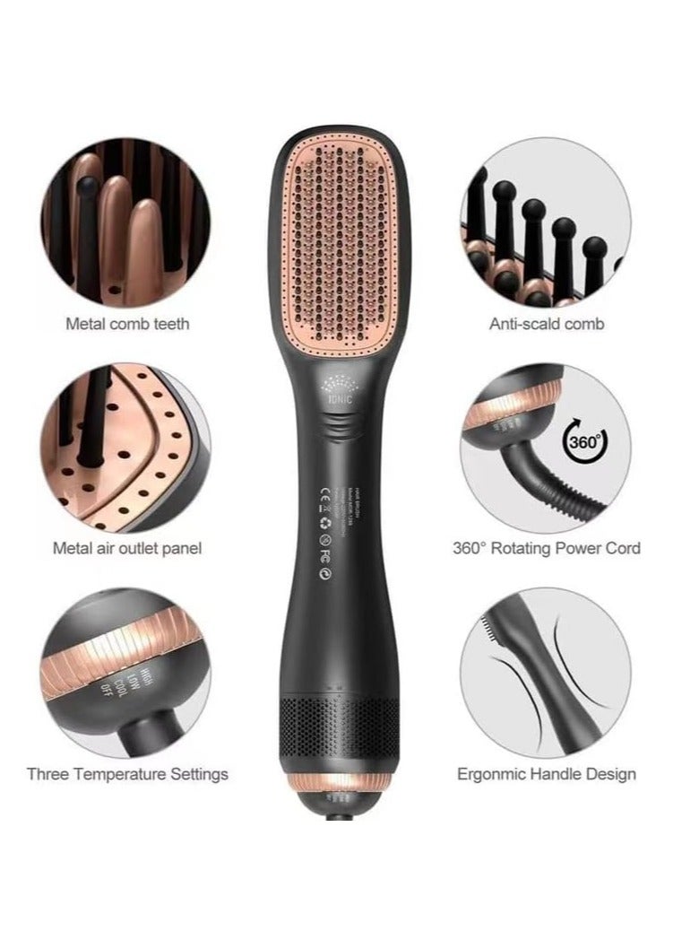 JAJEEK 3-in-1 Hair Dryer Brush & Straightener – Professional 1200W Ceramic Tourmaline Ionic Hot Air Brush for Women, One Step Hair Dryer and Volumizer with 3 Heat/2 Speed Settings, Anti-Frizz Styling Tool for All Hair Types - Image 2