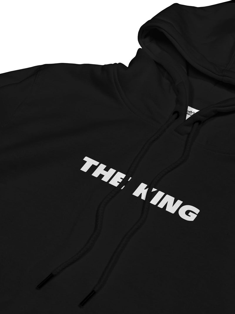 fanideaz Cotton Blend Hooded Regular Fit The King Printed Full Sleeve Hoodie For Men, Black_Medium - Image 4