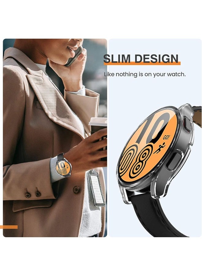 SJet - Samsung Galaxy Watch 7 2024 Screen Protector Case 40mm Accessories, Protective Face Cover Built-in Tempered Glass Film Bumper Case (40mm, Clear) - Image 1