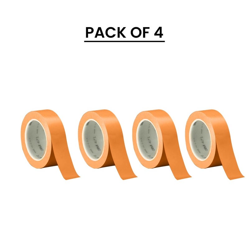 DETAILMAX Color Masking Tape 50 Meters in Length 24mm Width Pack of 4 Easy Tear Tape Best for Car Detailing, Carpenter, Labelling, Painting and leaves no residue after a peel (Orange) - Image 3