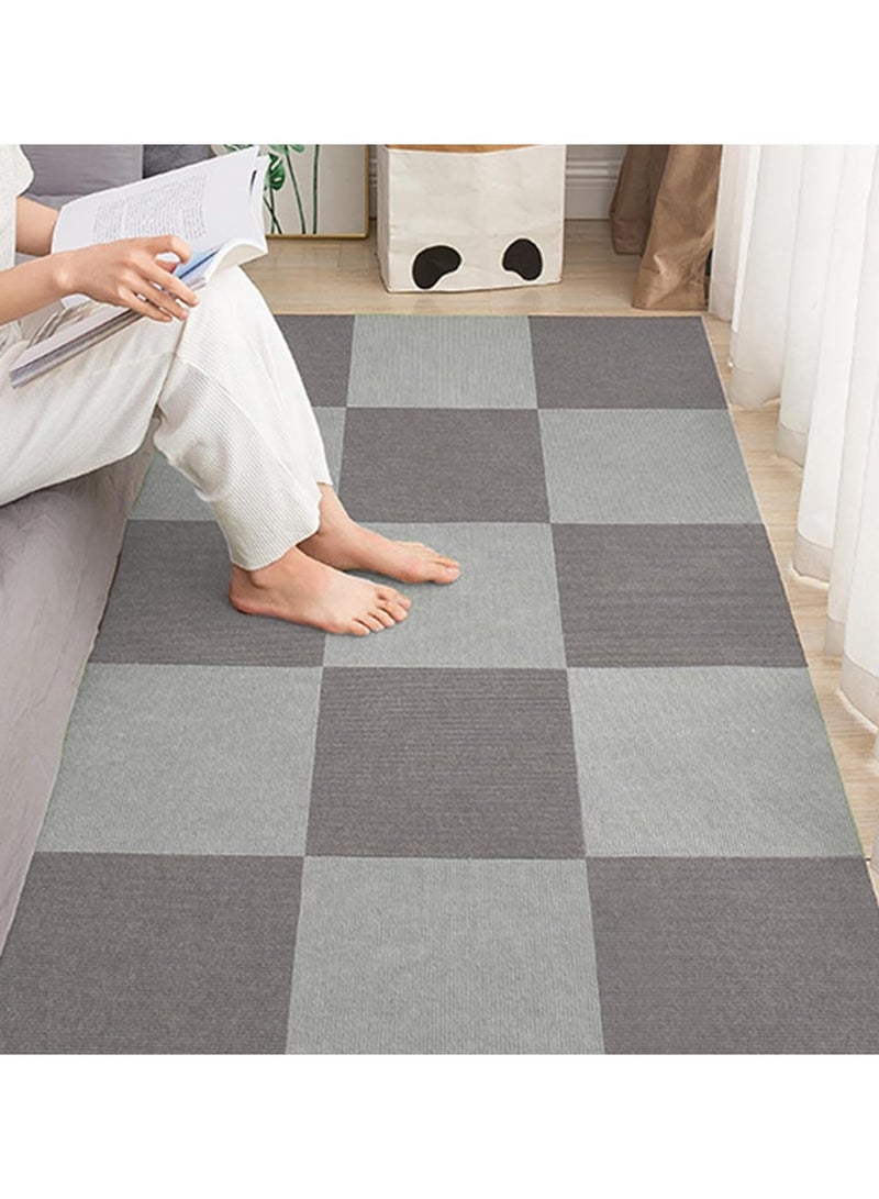 Area Rug for Baby's Room 10 PCS 30x30 Cm Spliceable Floor Mats Machine Washable Color Blocking DIY Blanket for Living Room Bedroom Bathroom Kitchen Floor Anti-Slip Mat (Dark Grey) - Image 2