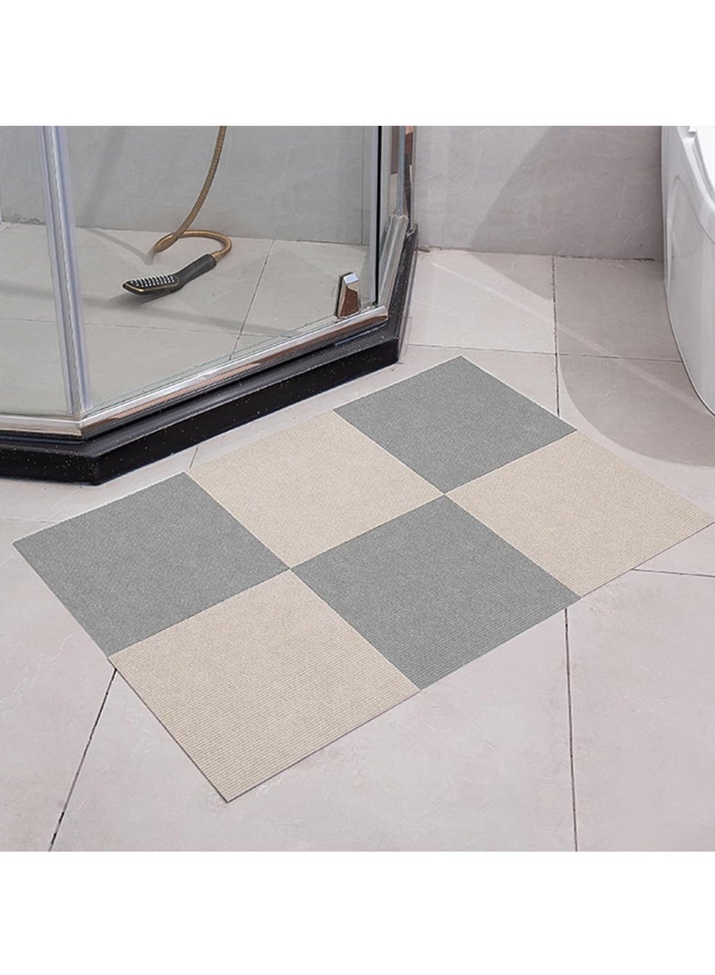 Area Rug for Baby's Room 10 PCS 30x30 Cm Spliceable Floor Mats Machine Washable Color Blocking DIY Blanket for Living Room Bedroom Bathroom Kitchen Floor Anti-Slip Mat (Dark Grey) - Image 4