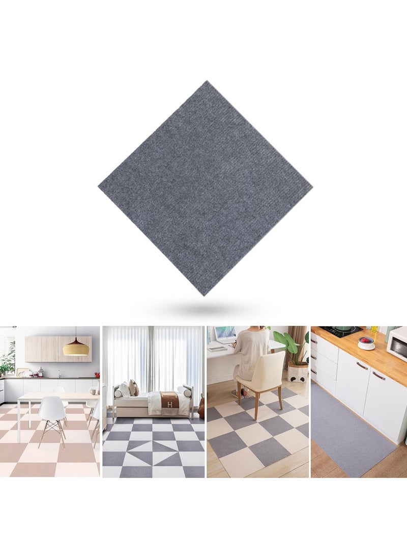 Area Rug for Baby's Room 10 PCS 30x30 Cm Spliceable Floor Mats Machine Washable Color Blocking DIY Blanket for Living Room Bedroom Bathroom Kitchen Floor Anti-Slip Mat (Dark Grey) - Image 1