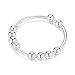 Jacruces 925 Sterling Silver Rings Anxiety Rings Fidget Ring for Women Men Silver Spinner Thumb Ring with Beads Spinning Stress Relief Anxiety Fidget Jewelry Ideal Gift Size 8 - Image 3
