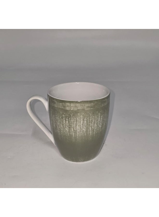 طقم أكواب سيراميك أخضر 6 قطع أكواب كبيرة للقهوة والشاي والكاكاو بلمسة لامعة متينة ومقبض مريح آمنة للاستخدام في الميكروويف وغسالة الصحون أدوات شرب مناسبة للمنزل والمطبخ والمكتب وللمشروبات الساخنة