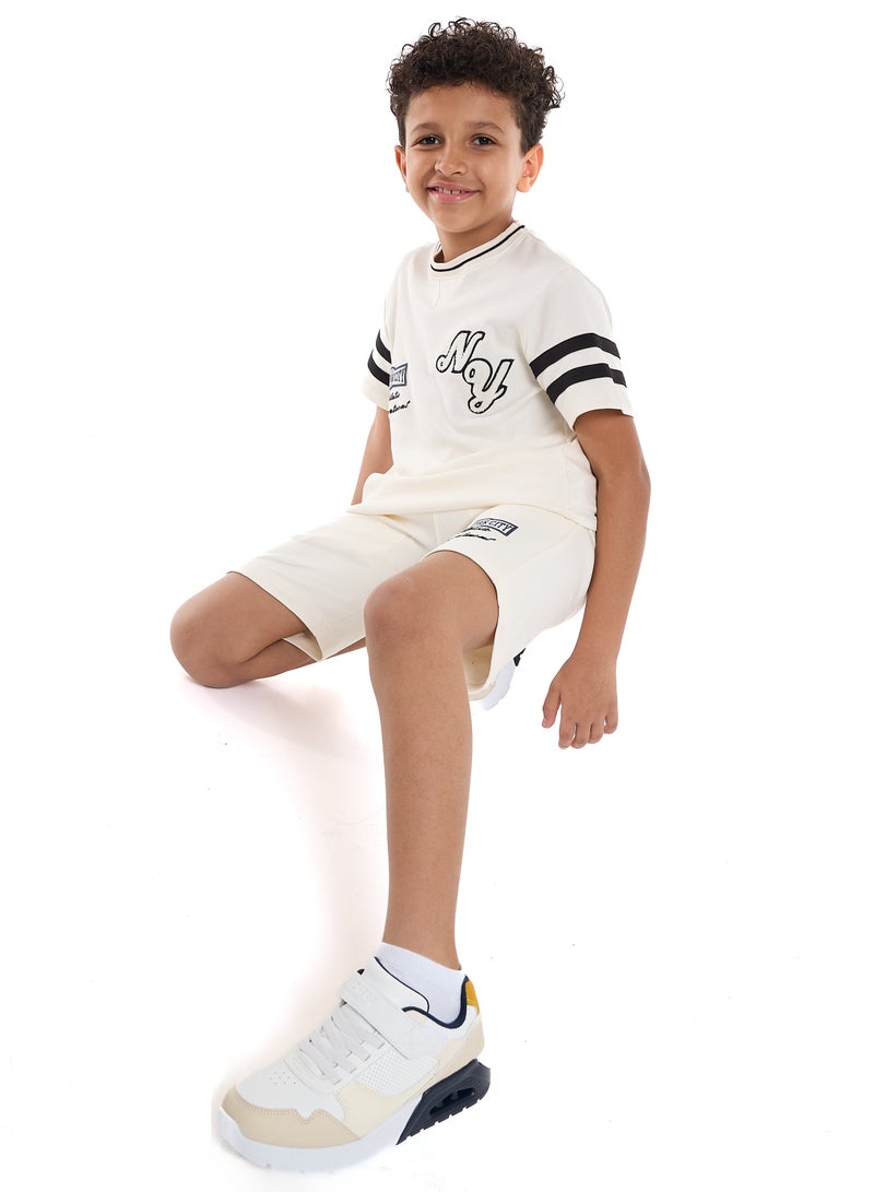 Victor and Jane Sr Boys' LA Aplique Embroidery Set - Beige - Image 5
