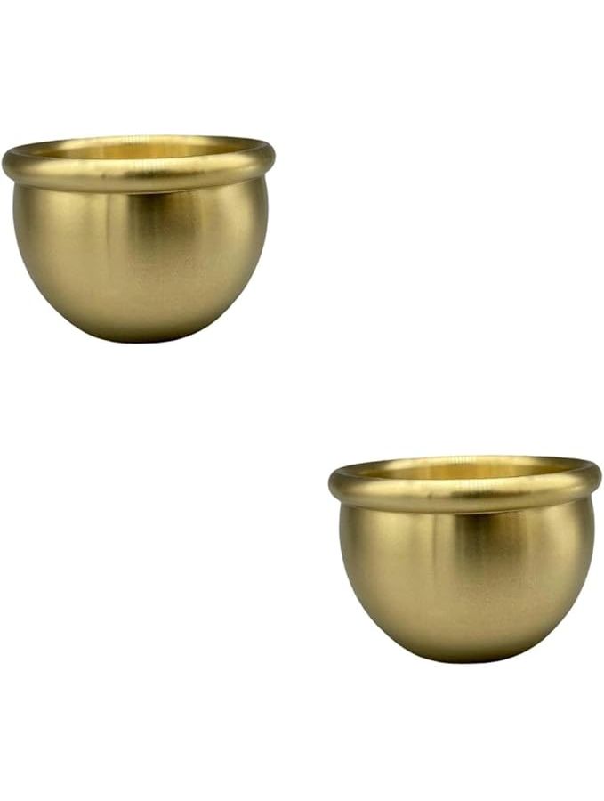 2 Pcs Copper Incense Burner Decorative Ornament Multi Functional Ashtray For Office Home Premium Quality Ambiance - Image 1