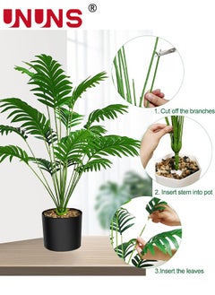 UNUNS Artificial Plants,Handcrafted Artificial Tree With Lifelike Leaf,Faux Leaf Tree Plant With Plastic Pot,Realistic Durable Decorative Trees For Home And Office Decoration,80CM  - Image 5