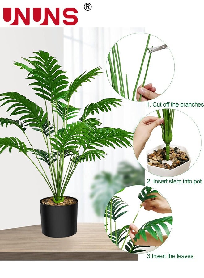 UNUNS Artificial Plants,Handcrafted Artificial Tree With Lifelike Leaf,Faux Leaf Tree Plant With Plastic Pot,Realistic Durable Decorative Trees For Home And Office Decoration,80CM  - Image 5