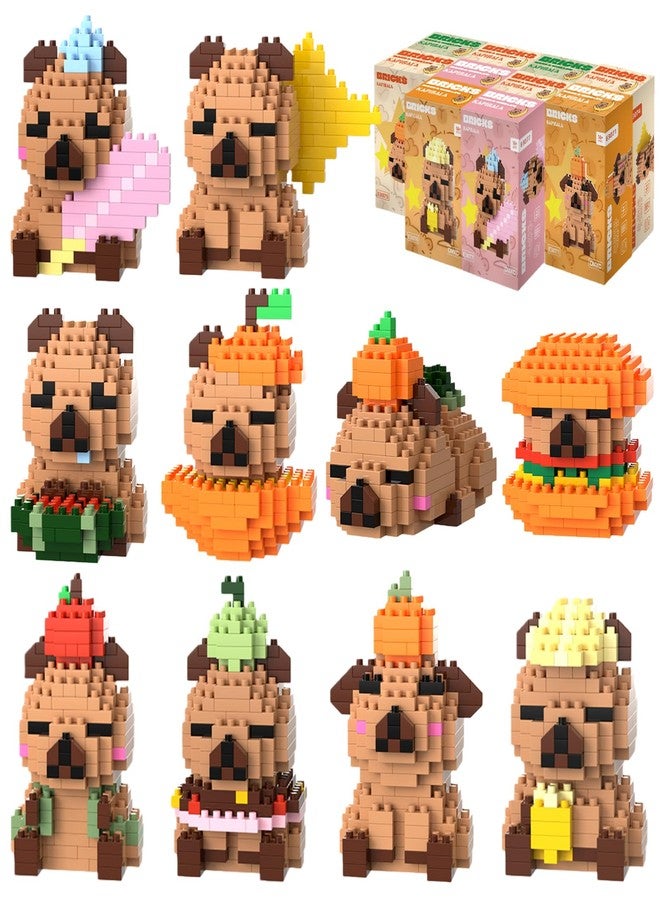 IBLOTIME Capybara Micro Building Sets Easter 10 Pack Mini Animal Bricks Party Favors Goodie Bag Stuffers Display Gift Christmas Birthday Ages 14+ - Image 1