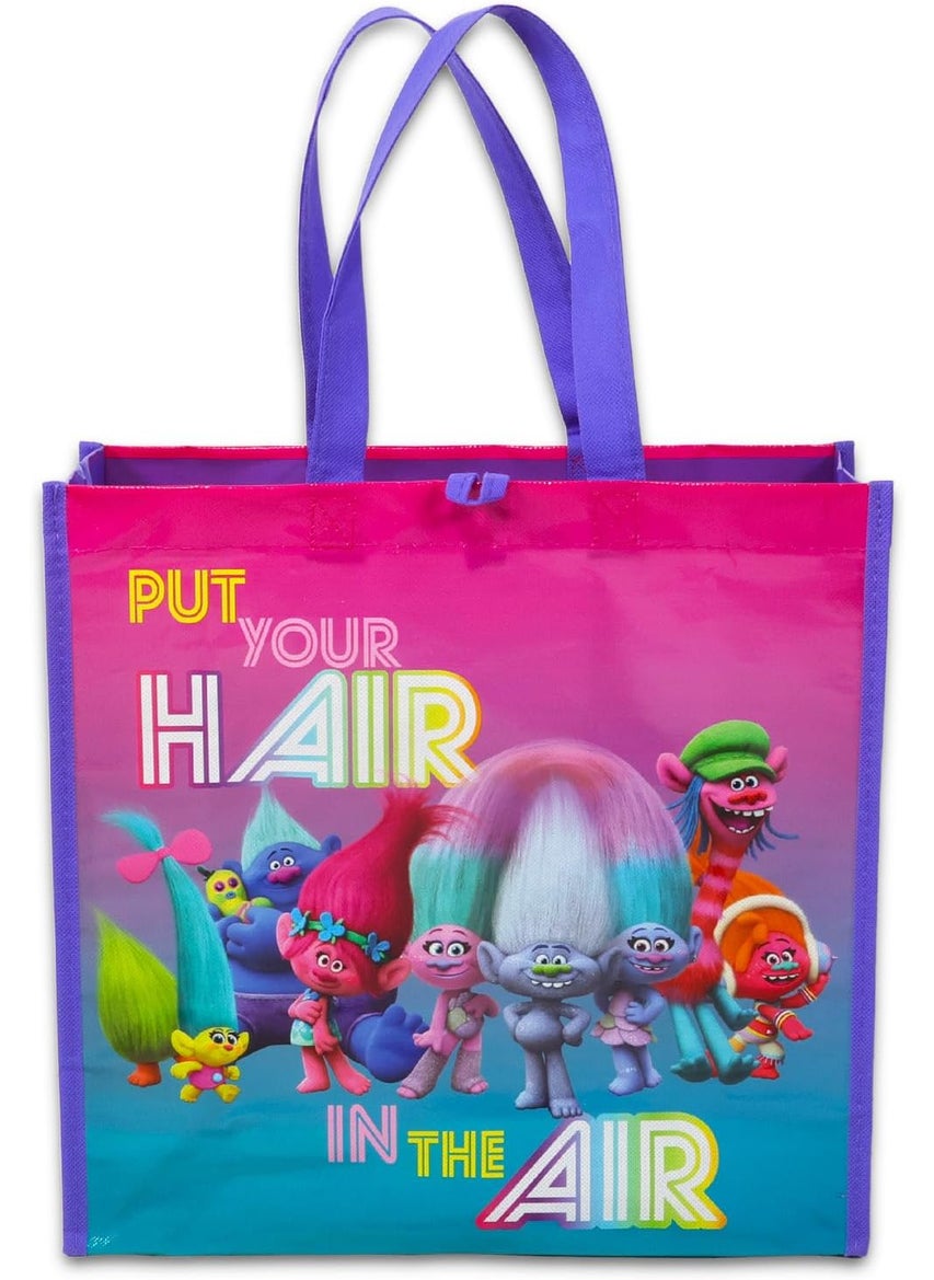 Trolls Trolls Tote Bag Set  Bundle with Trolls Hair in the Air Tote for Beach Groceries Storage Plus Stickers Tattoos More  Trolls Shoulder Bag for Women  - Image 3