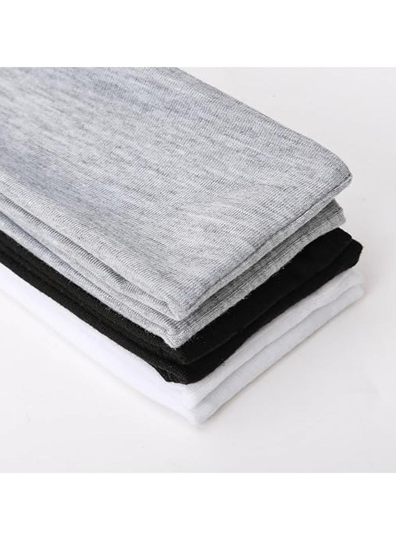 Goolsky 6 Pcs Headbands for Women, Non Slip Soft Cotton Sport Elastic Hairbands for Men and Women, Thin Summer Headband, Soft Cotton Hair Bands for Yoga, Workout, Running, Cycling (Black, Gray, White) - Image 2