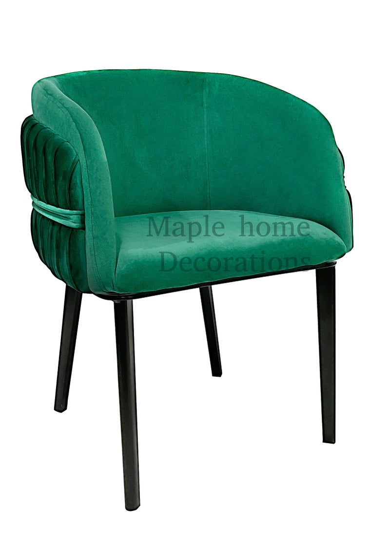 MAPLE HOME DECORATION Maple Home Modern Accent Velvet Dining Arm Chair Upholstered Metal Legs Kitchen Living Room Furniture  - Image 1